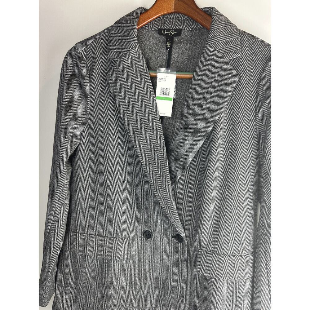 NWT Jessica Simpson Herringbone One Button Blazer W/ Pockets Women's Size Large - Picture 5 of 12